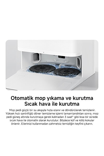 Xiaomi 7.000 Pa Emiş Gücü Otomatik Paspas Yıkama Halı Tanıma Akıllı Robot Süpürge