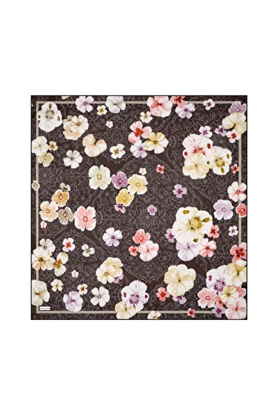 Bursa İpek Μεταξωτό μαντήλι διπλής όψης με μοτίβο πικρού καφέ