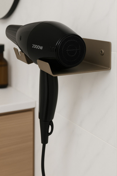 LUNOART Μεταλλική κρεμάστρα για στεγνωτήρα μαλλιών, κρεμάστρα για στεγνωτήρα μαλλιών (Χρώμα: Βιζόν) |   Οργανωτής τοίχου