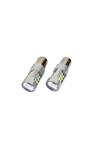 AMIO Set de becuri auto LED compatibile CANBUS P21W BA15S 24 SMD 6.2W Alb 12/...