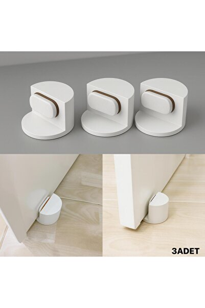 Nebron 3 Adet Kapı Arkası Stoper-Yapışkanlı Kapı Pencere Stoperi-Çarpma Önleyici Stoper-Sert Plastik