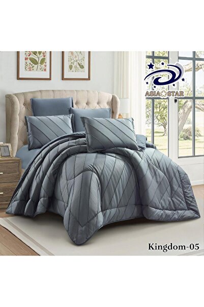 Asia لحاف ساده منقش فخم 6قطع