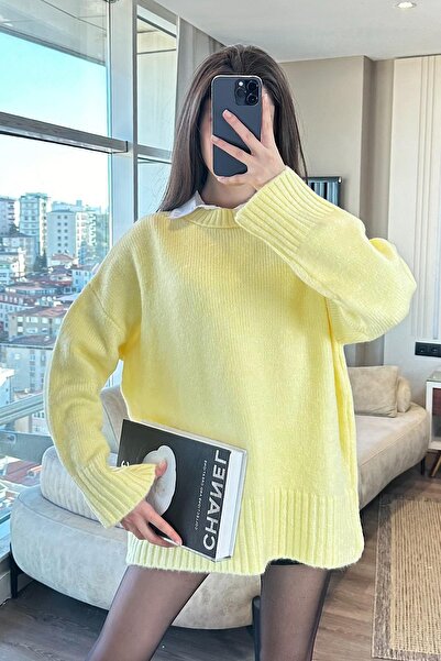 Moda Dubai HOLA OVERSİZE KAZAK-Sarı