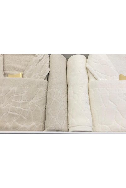 ROYAM Σετ οικογενειακών μπουρνούζια 8 τεμαχίων από βαμβακερό βελούδο Durul Antique