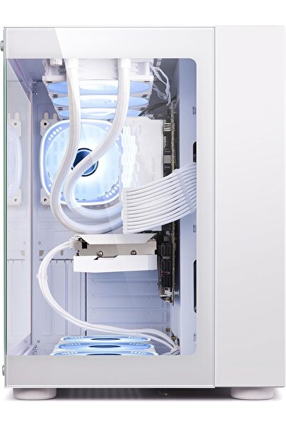 Generic IONZ KZ-ZE/W PC Gaming Case ATX Mid Tower, Dual Chamber Dynamic Extended Series, Tempered Glass, 4 x