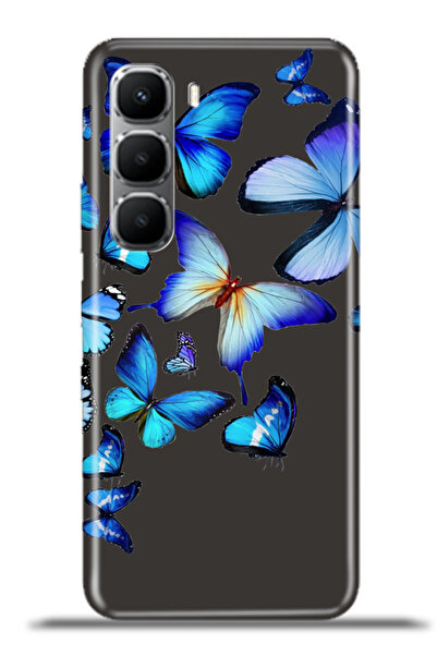 cupcase iNfinix Hot 60 Uyumlu Kılıf Esnek Silikon Kamera Koruma 4k Desenli - 2D Kelebekler