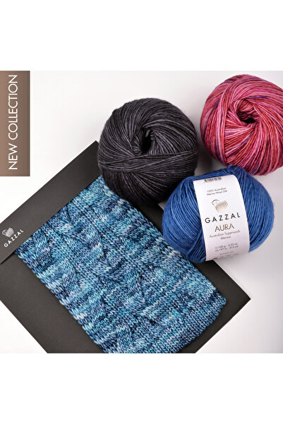 GAZZAL İPLİK Gazzal Aura Merino Yünü El Boyama Örgü İpi 300 Gr 3’lü 100 gr Paket