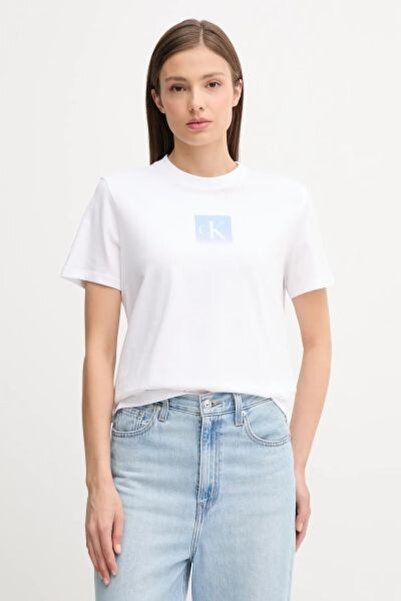 Calvin Klein BEYAZ LOGOLU KADIN T-SHIRT