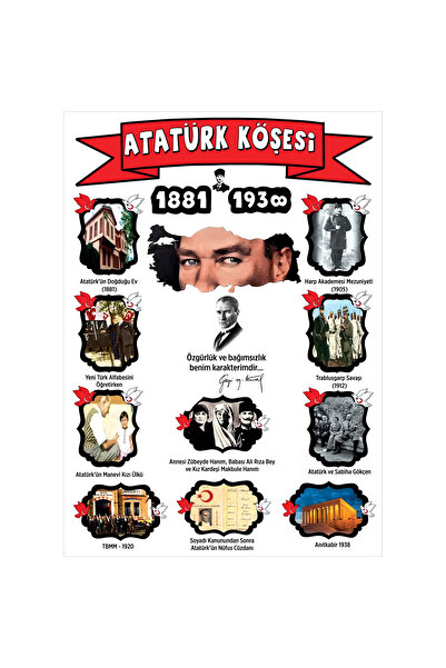 İv Reklam ATATÜRK KÖŞESİ ATATÜRK'ÜN HAYATI 50 X 70 (VİNİL BRANDA) DİJİTAL BASKI