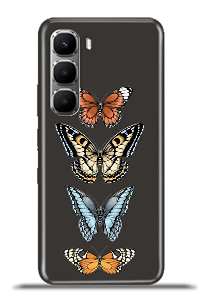 cupcase iNfinix Hot 60 Uyumlu Kılıf Esnek Silikon Kamera Koruma 4k Desenli - Kelebekler