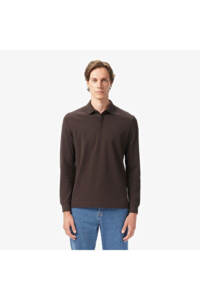Lacoste Paris Erkek Regular Fit Uzun Kollu Kahverengi Polo