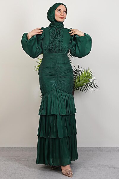 GİYZAMİLA Βραδινό φόρεμα Şaheste Yoryo Σμαραγδένιο