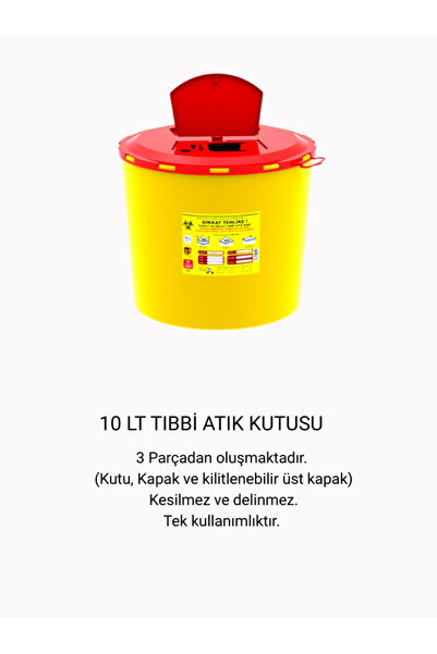 TELKAR 10 Lt Tıbbi Atık Kutusu 3'lü
