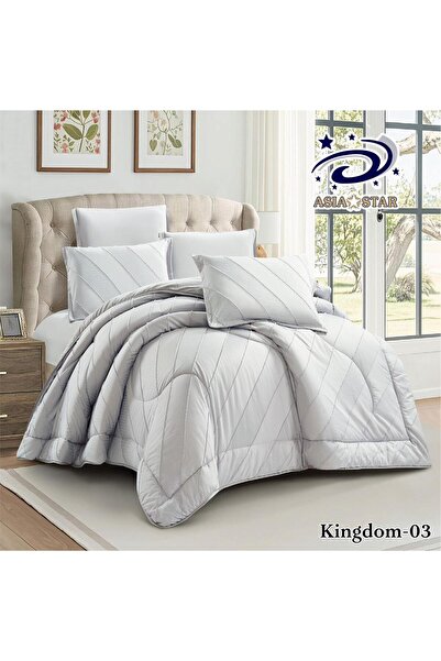 Asia 6-piece luxurious plain embroidered quilt