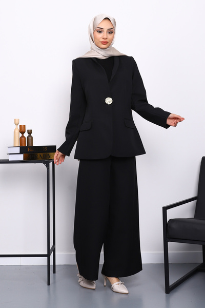 İmajButik Black Jacket and Pants Set