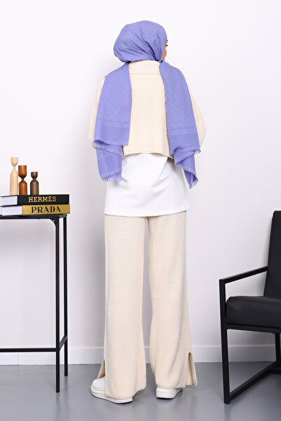 İmajButik Σετ Τριπλό Πλεκτό Με Πέτρινο Φερμουάρ