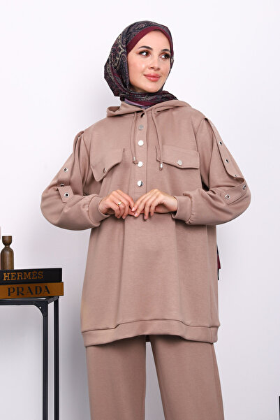 İmajButik Σετ παντελόνι με λεπτομέρεια από βιζόν