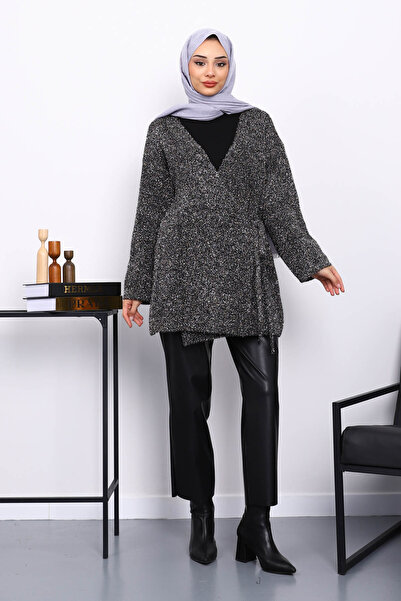 İmajButik Ασημένια ζακέτα με λάμψη με ασημί λάμψη