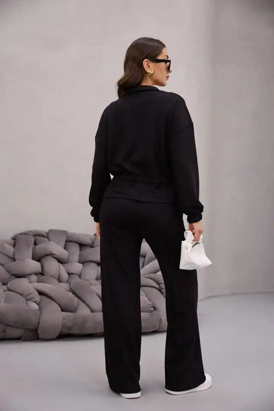 cemo Fermuarlı Bağlamalı Cep Detay Gömlekli Takım