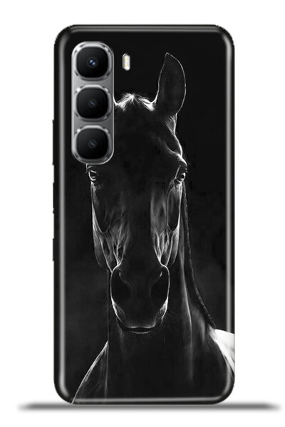 cupcase iNfinix Hot 60 Uyumlu Kılıf Esnek Silikon Kamera Koruma 4k Desenli - Blackhorse