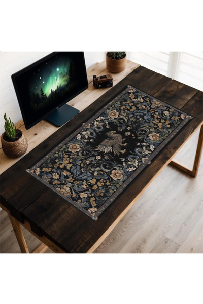 KONUKHOUSE Kuş Desenli Dekoratif Mausepad 40x80 cm