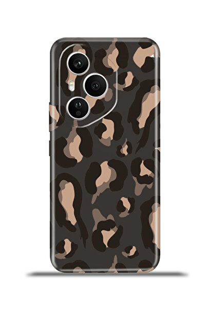 cupcase Huawei Honor 400 Pro Uyumlu Kılıf Esnek Silikon Kamera Koruma 4k Desenli - Kahverengi Leopar
