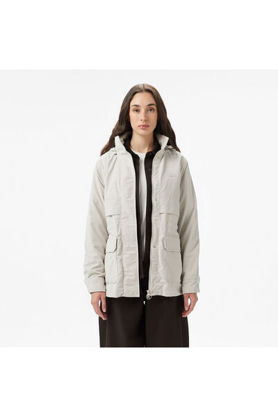 Lacoste Kadın Kapüşonlu Beyaz Mont