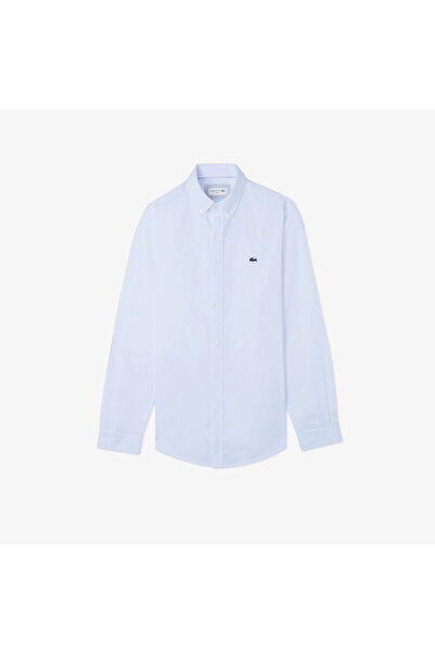 Lacoste Men's Slim Fit Button Collar Light Blue Shirt