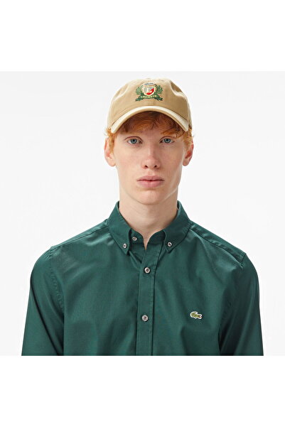 Lacoste Men's Slim Fit Button-down Collar Dark Green Shirt