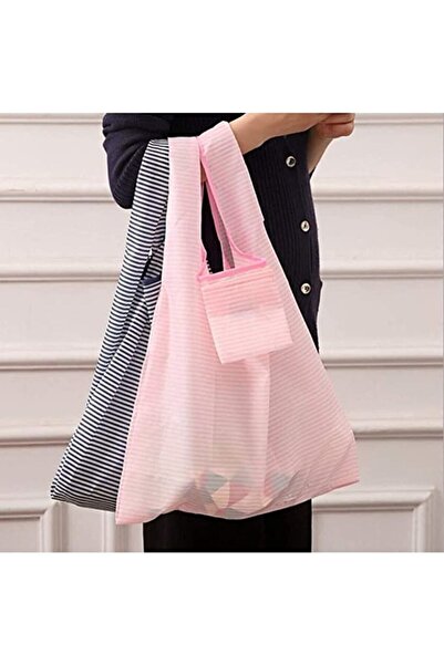 SEGRETO 34 x 48 Katlanabilir Market Pazar Kamp Plaj Cep Çantası Pembe