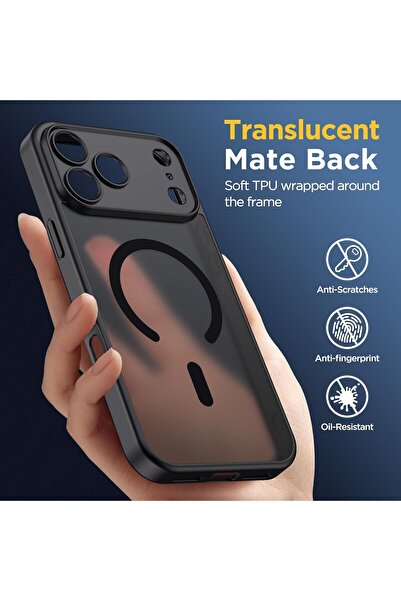 m.tk moveteck iPhone 17 Pro Kılıf Mat Magsafe Şarj Özellikli Hassas Butonlu Lansman Renkli Yumuşak Kenarlı Kapak