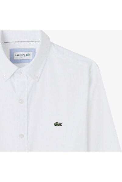 Lacoste Men's Slim Fit Buttoned Collar White Shirt