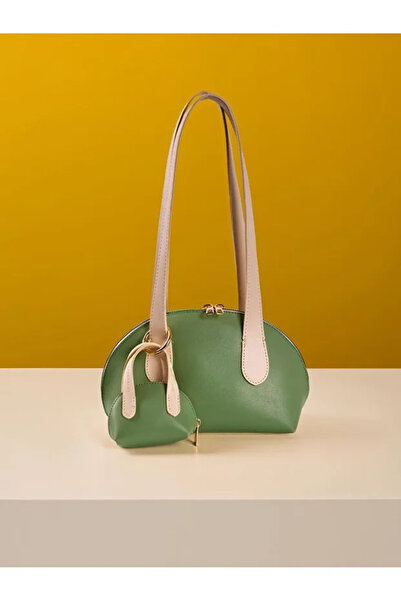 Rivina Geantă de mână pentru femei cu mâner lung și detaliu de farmec cu mini...