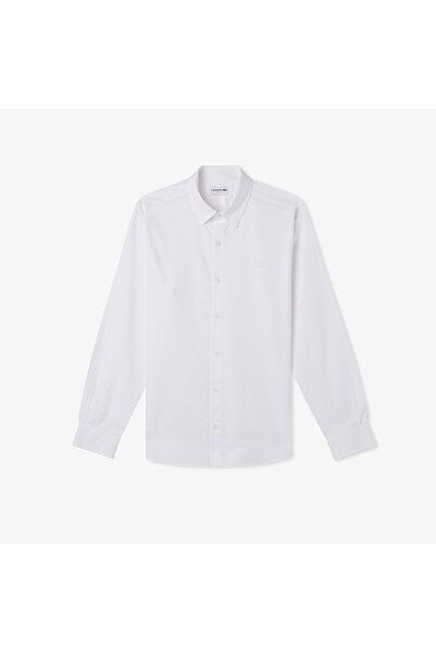 Lacoste Men's Slim Fit Buttoned Collar White Shirt