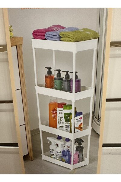 LeesHome 4 katlı çok Komidin amaçlı Beyaz plastik sebzelik banyo mutfak düzen...