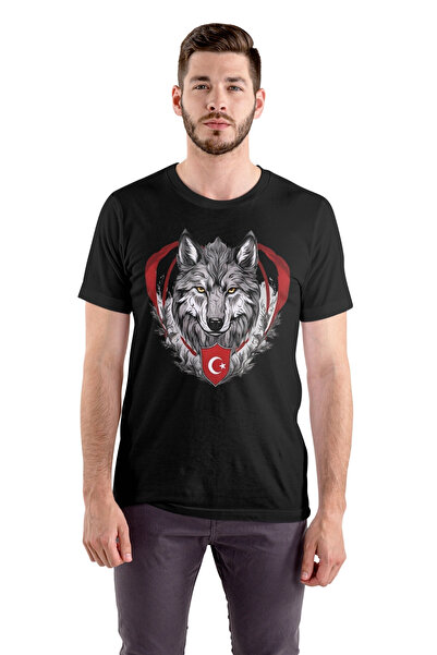 Texclusive تي شيرت مطبوع عليه الذئب تي شيرت كورت توران بوزكورت يونيفرسال