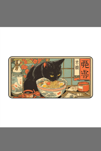 KONUKHOUSE Kedi Desenli Mause pad, Kedi pad 40x80 cm