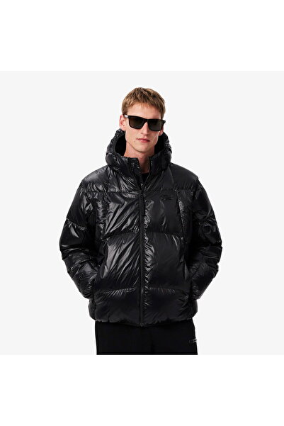 Lacoste Erkek Relaxed Fit Kapüşonlu Siyah Mont