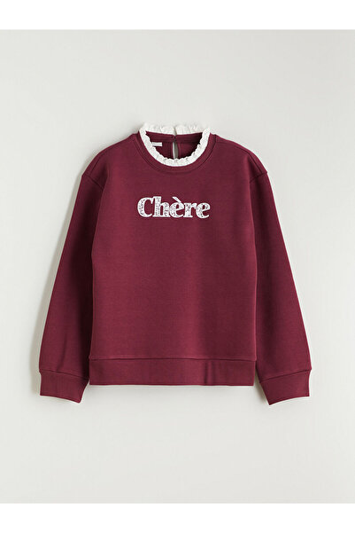 LC Waikiki Plum Crew Neck Girls' Sweatshirt