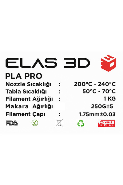 ELAS3D Elas 3D Pla Pro Filament 1.75mm 16 Kg Avantajlı Paket