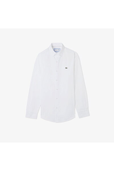 Lacoste Men's Slim Fit Buttoned Collar White Shirt