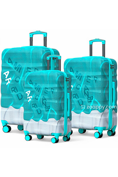 ZAAPPY Hard Shell PC Colorful Printed 3 PCS Set (20/24/28 inch) Lightweight, Combination Lock