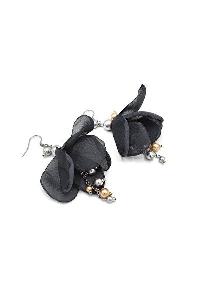 Corizmi Long veil earrings with silver and gold pearls, stainless steel, handmade, Fairy