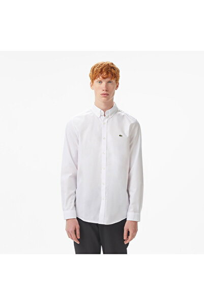 Lacoste Men's Slim Fit Buttoned Collar White Shirt
