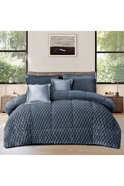 mingle Winter rabbit fur bedspread for two people, 8 pieces (available in sev...