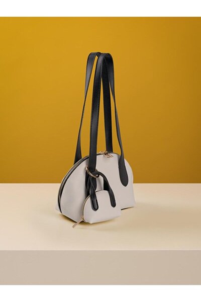 Rivina Women's Hand and Shoulder Bag with Mini Bag Charm Detail and Long Handle