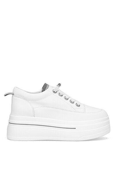 Guja 25K313 Women's Genuine Leather Classic Sneaker White - Gray