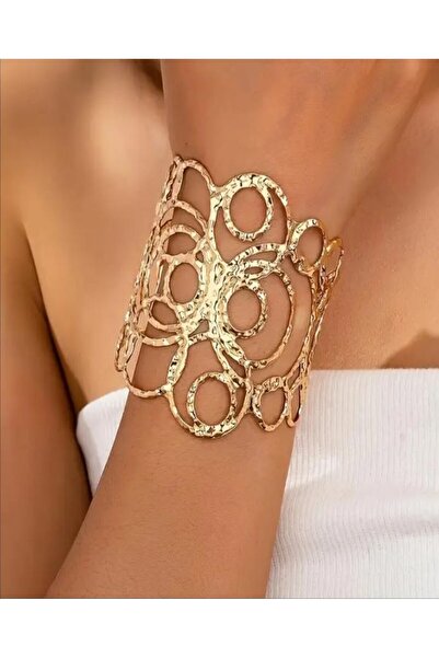 KANERUZ Set of 2 Stylish Intricate Circular Design Cuff Bracelet Rings
