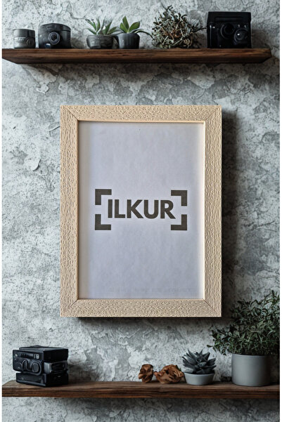 ilkur A4 Size (21X30) cm 3 cm Thick Off-White Antique Patterned Matte Glass Frame