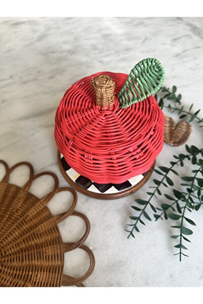 Lovenwoven Rattan Elma Kapaklı Sepet